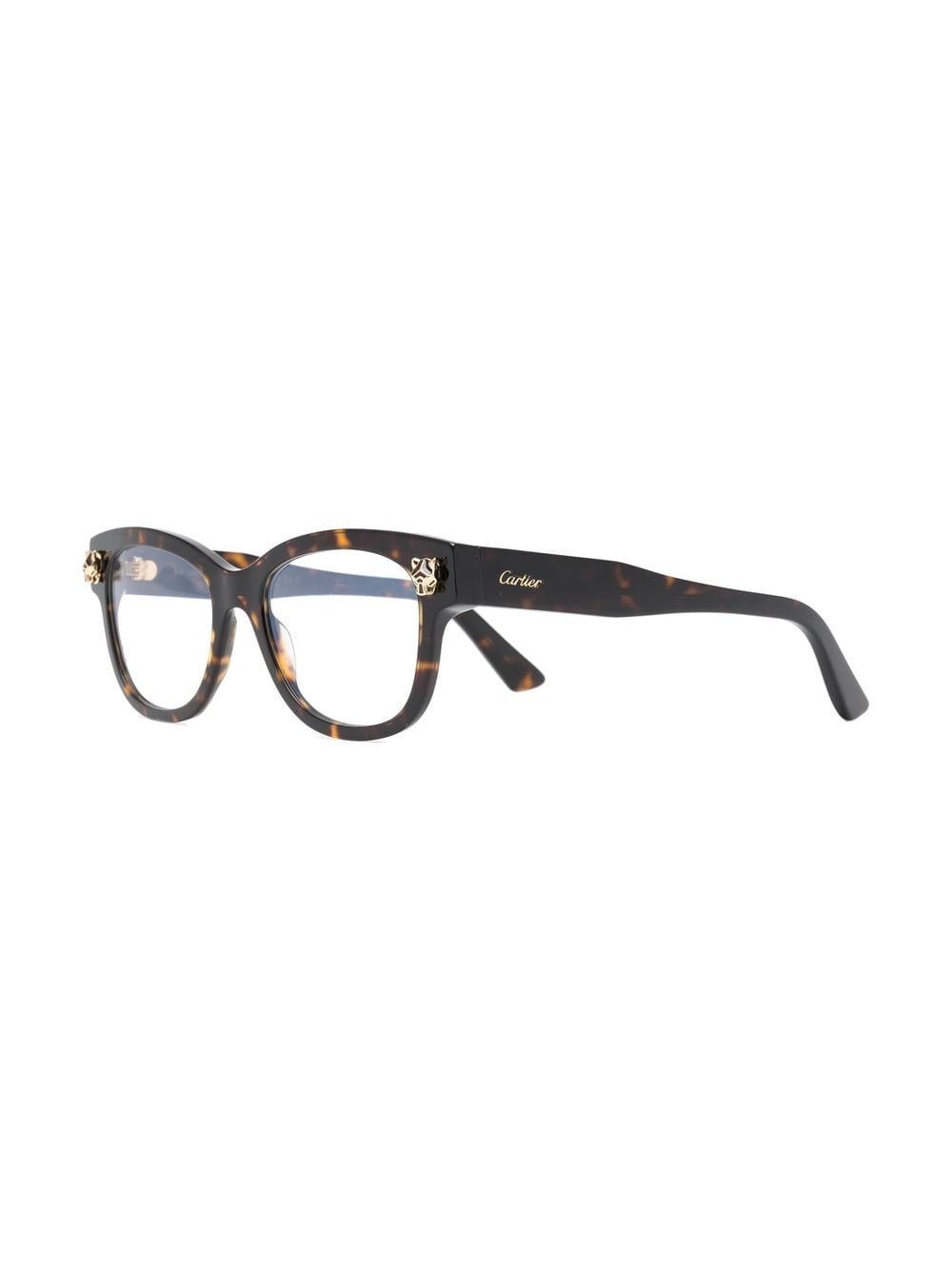 Shop Cartier Tortoiseshell-effect Glasses In Brown