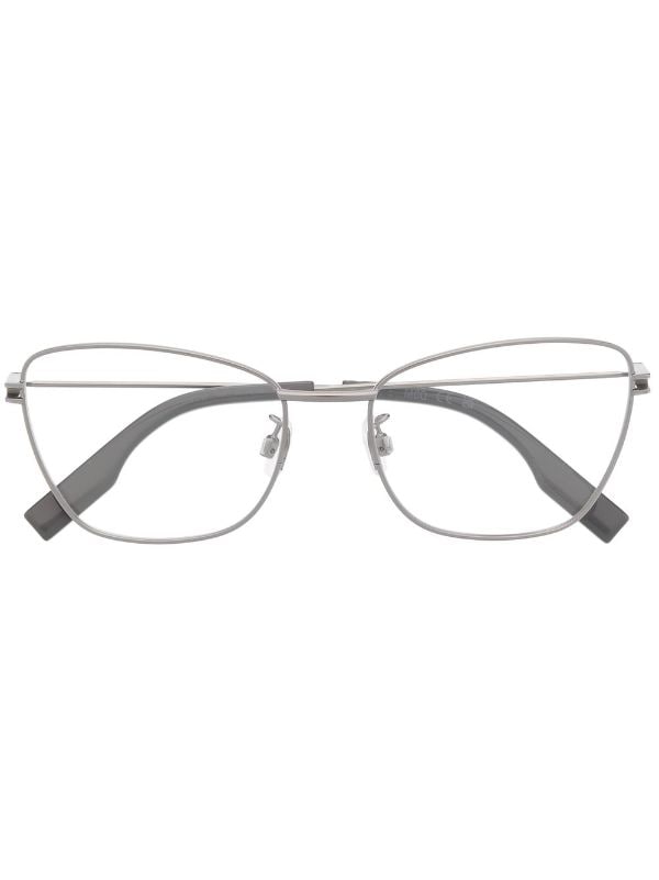 Alexander McQueen Silver-Tone Cat Eye Glasses