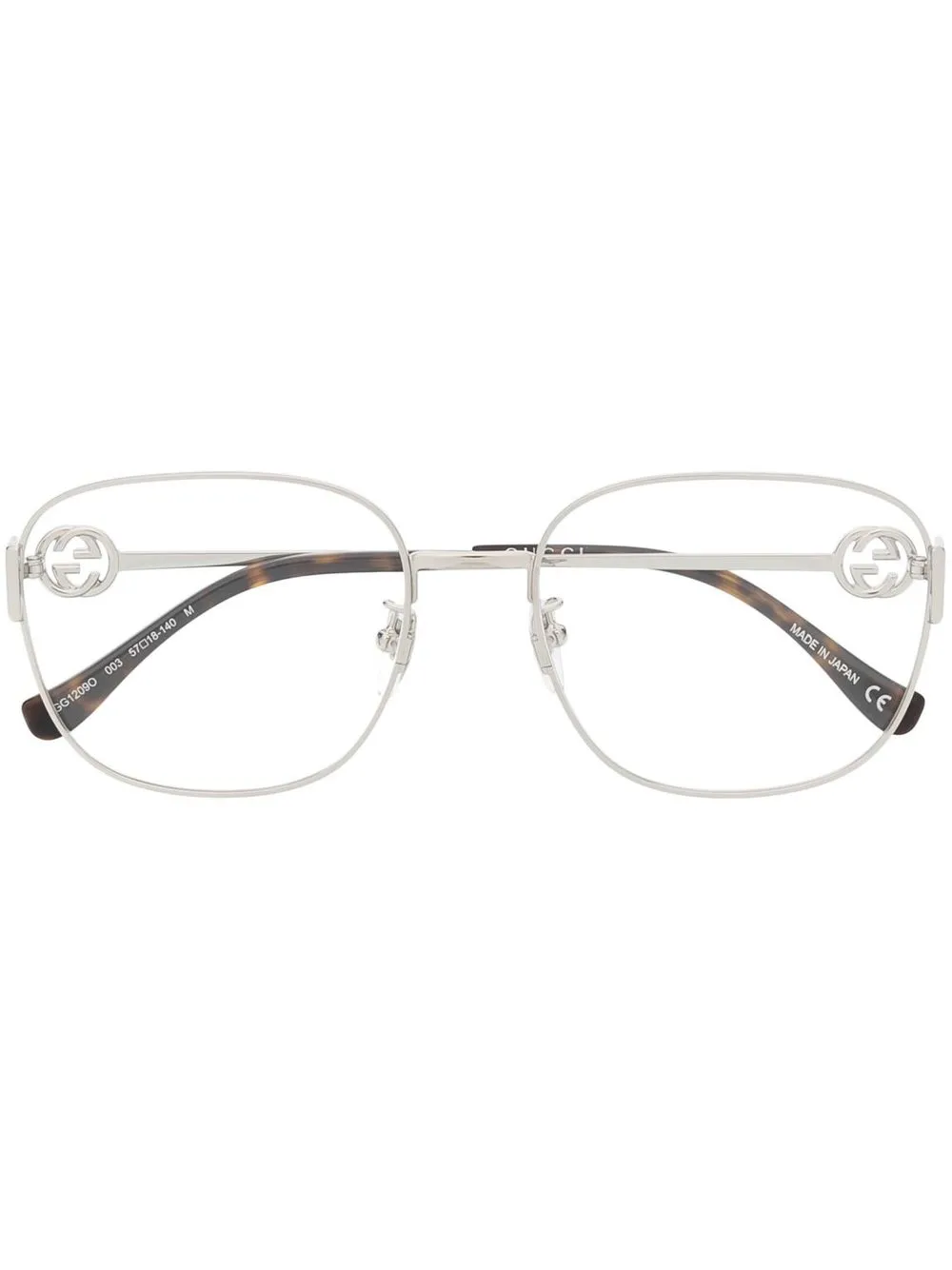 

Gucci Eyewear logo-plaque square-frame glasses - Silver