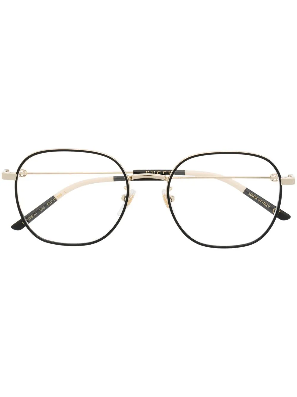 

Gucci Eyewear square Interlocking G logo glasses - Gold