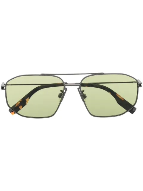 MCQ logo-engraved geometric-frame sunglasses