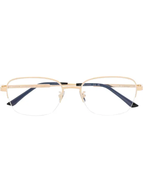 Cartier Eyewear square-frame engraved-logo glasses