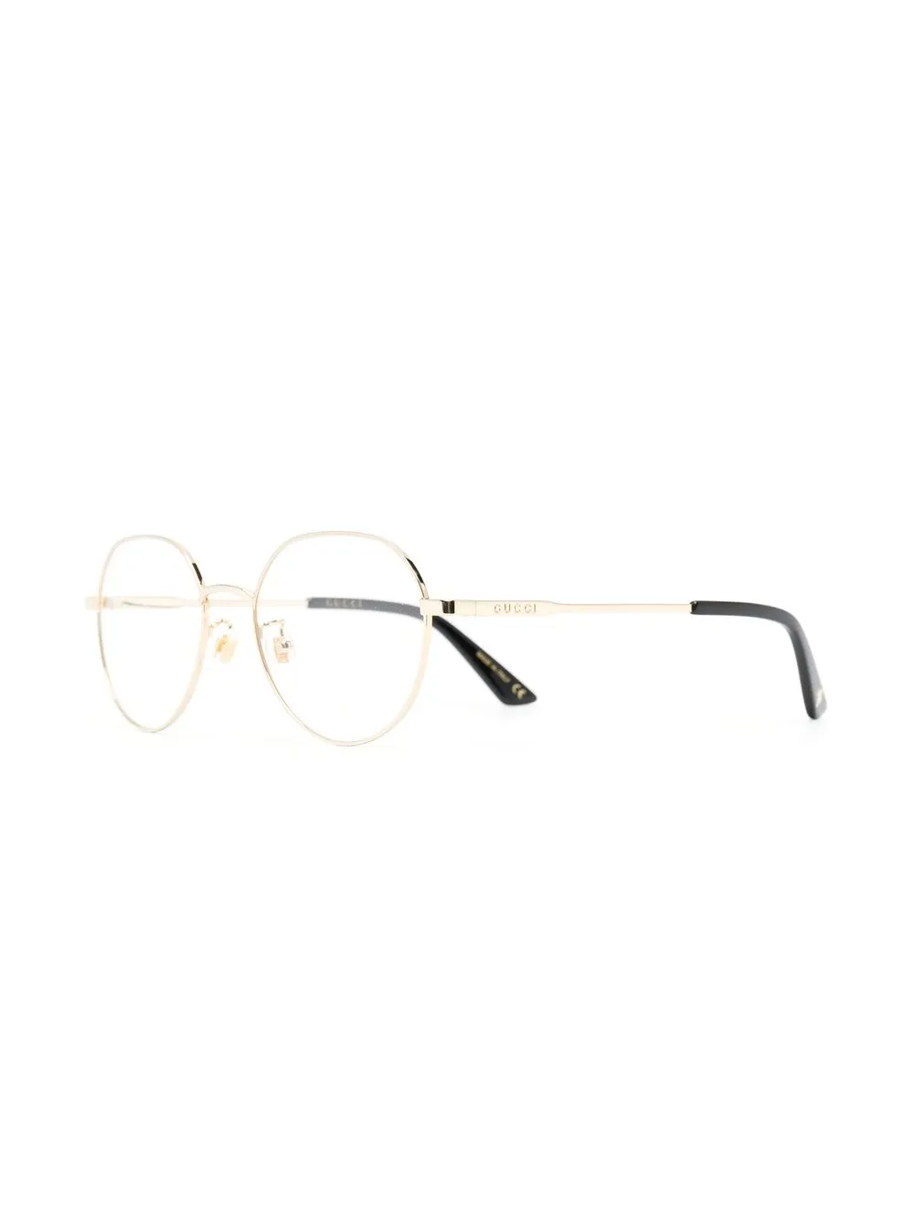 Gucci Eyewear logo-engraved round-frame glasses | Men | Image 2