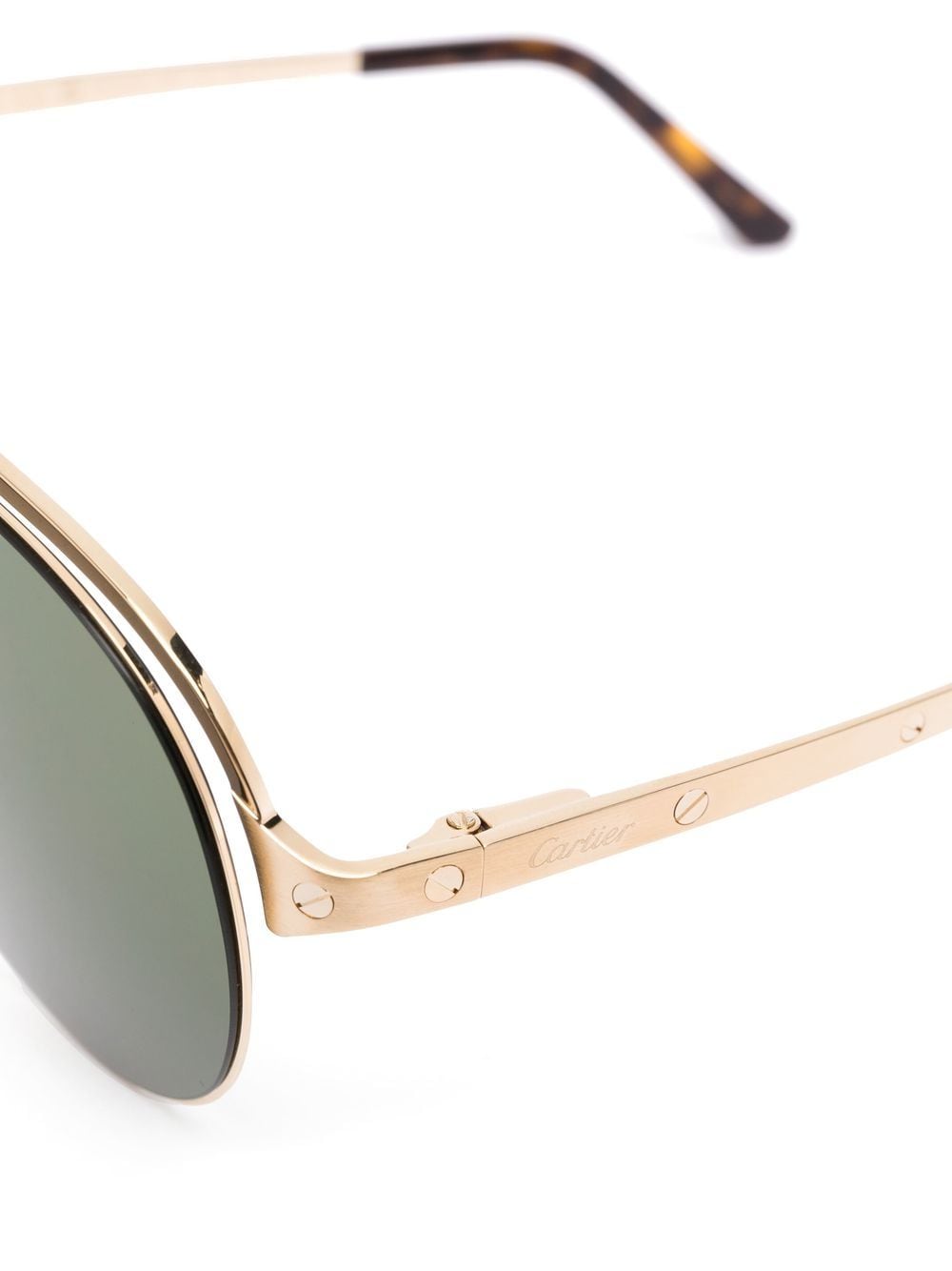 Shop Cartier Metallic Pilot-frame Sunglasses In Gold