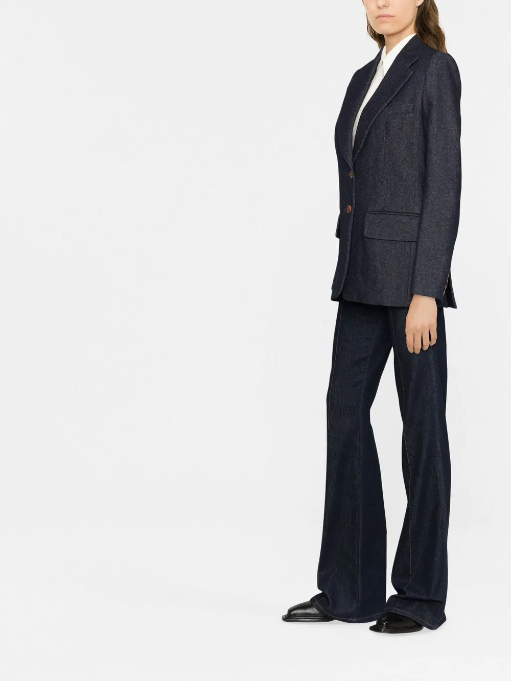  Chloé Two-button Denim Blazer - Blue 