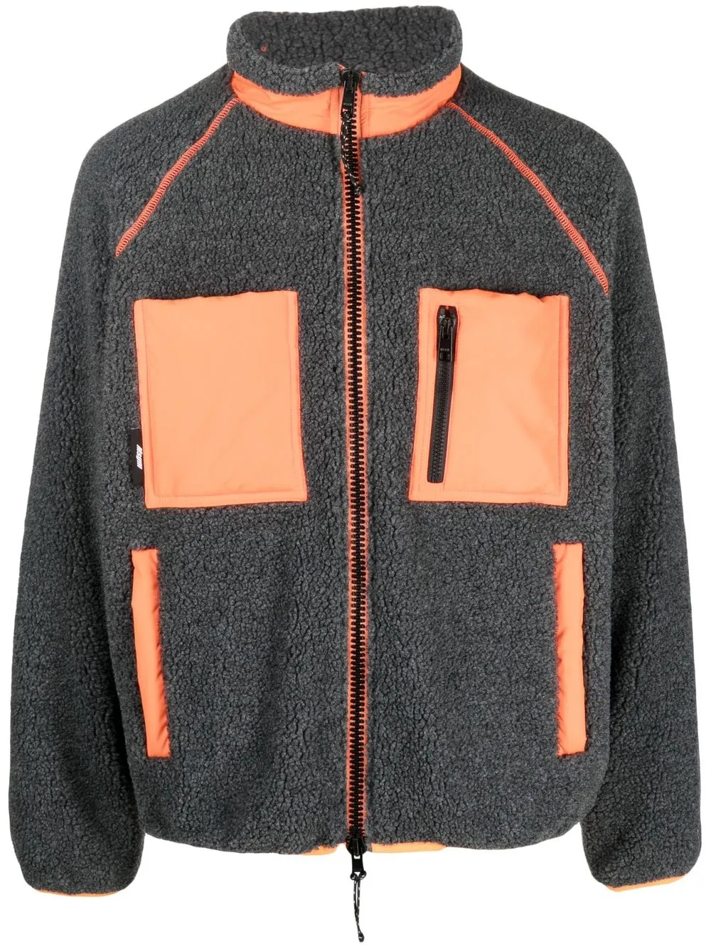 

MSGM two-tone zippered fleece sweatshirt - Grey