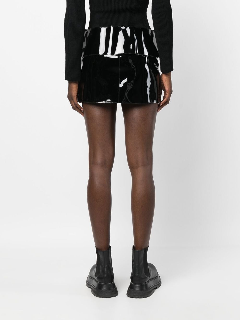 Shop Alyx Embossed-logo Mini Skirt In Schwarz