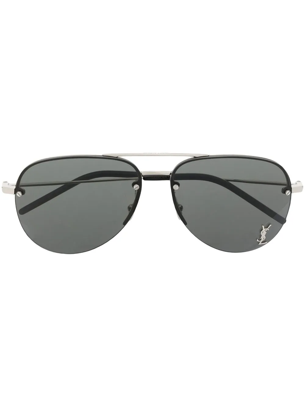 

Saint Laurent Eyewear lentes del sol con placa del logo - Gris