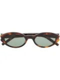 Saint Laurent Eyewear oval-frame tortoiseshell-effect sunglasses - Brown