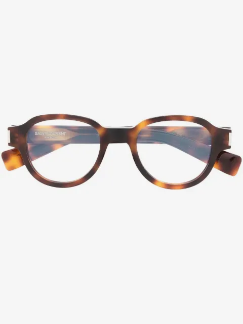 Saint Laurent Eyewear Brown Tortoiseshell Effect Glasses