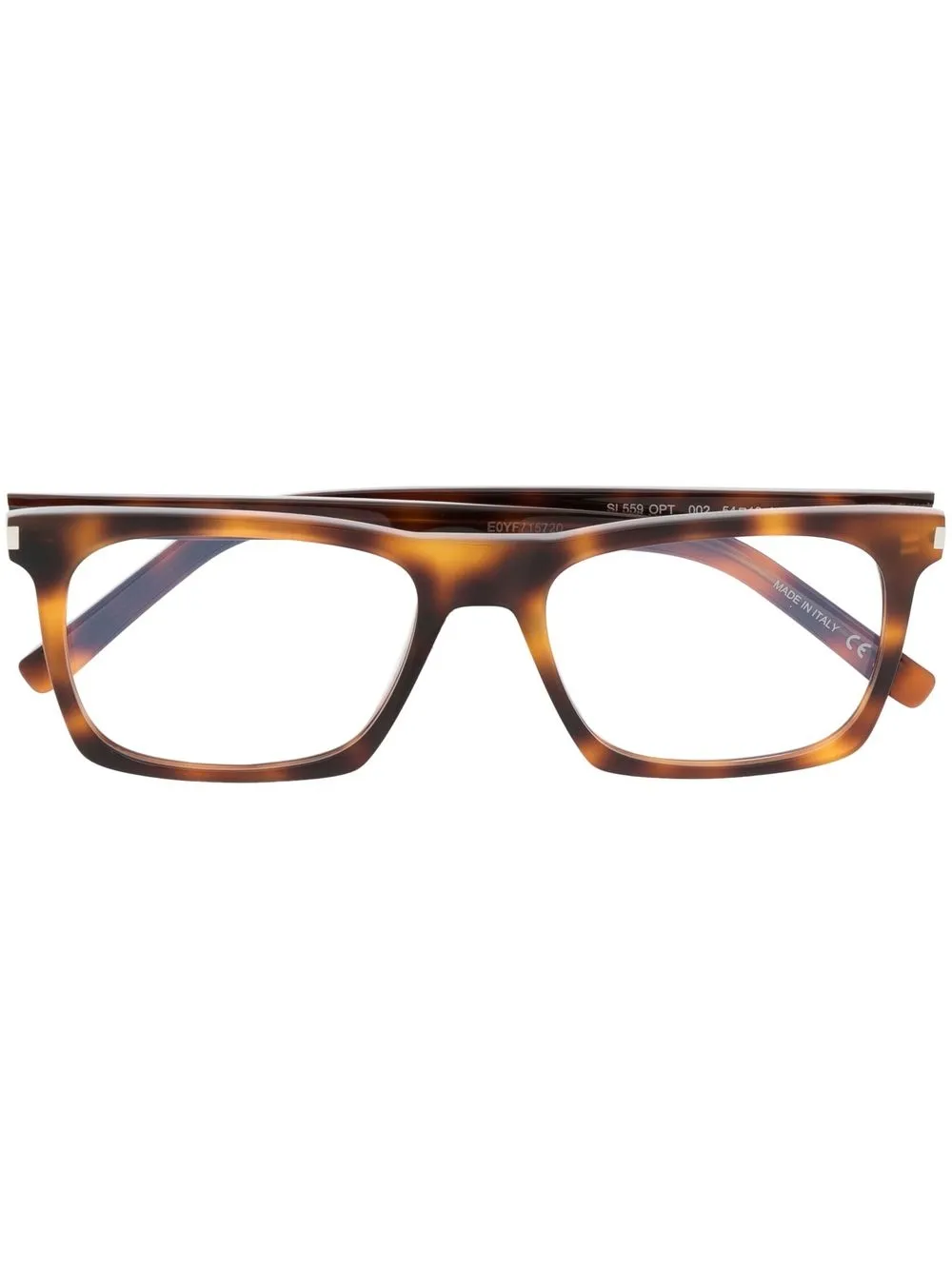 

Saint Laurent Eyewear lentes con armazón cuadrada estilo carey - Marrón