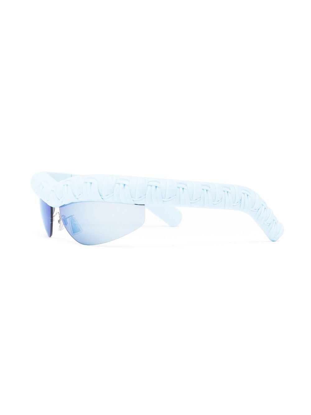 Bottega Veneta Eyewear Pleat Wraparound zonnebril met oversized montuur - Blauw