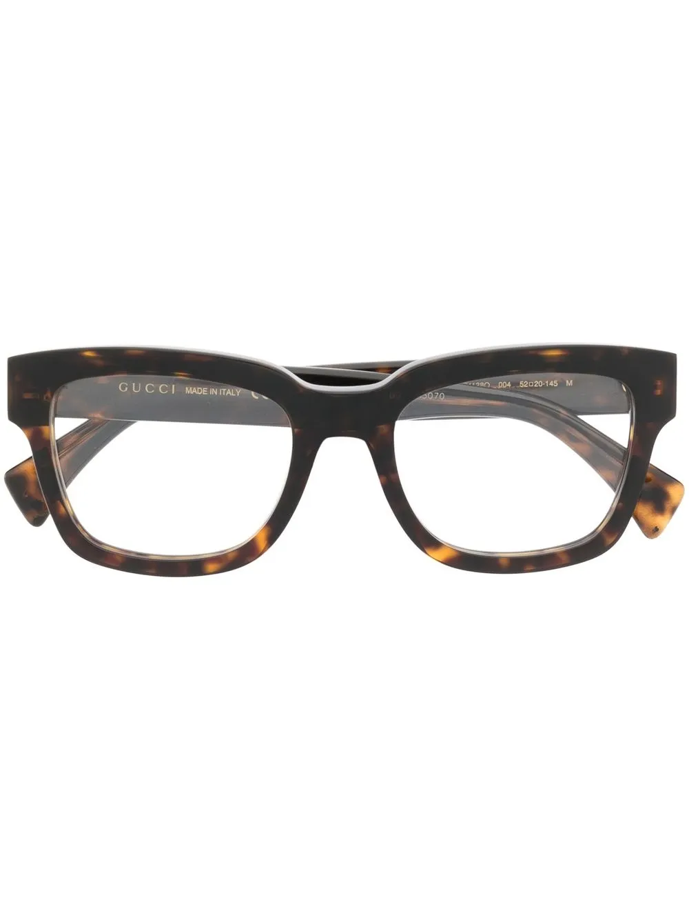 

Gucci Eyewear lentes con armazón rectangular estilo carey - Marrón