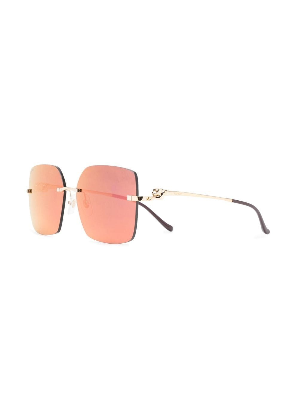 Cartier Eyewear Zonnebril met vierkant montuur - Goud