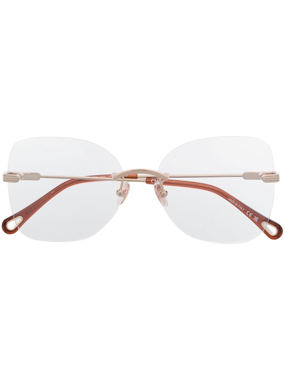 Chloé Eyewear rimless butterfly-frame glasses