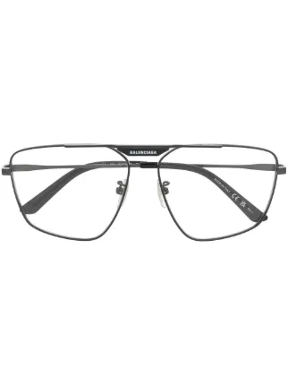 BALENCIAGA パイロットフレームサングラス Balenciaga Eyewear パイロット眼鏡フレーム | ブラック