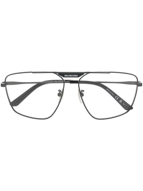 Balenciaga Eyewear polished-effect pilot-frame glasses Women