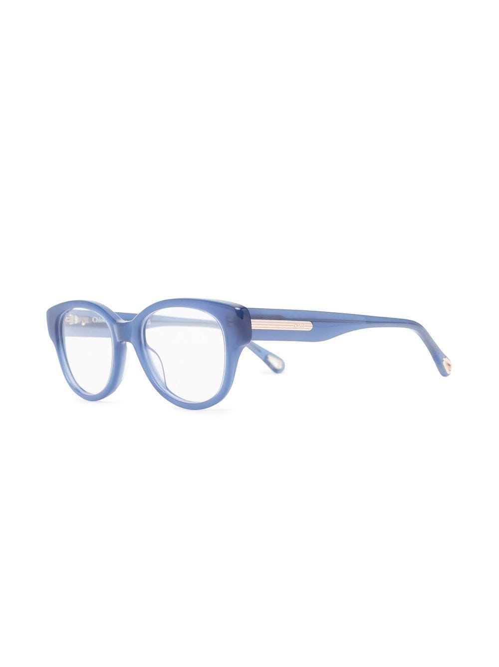 Shop Chloé Mirtha Rectangle-frame Glasses In Blue