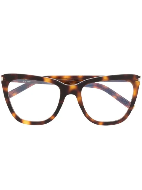 Saint Laurent Eyewear tortoiseshell-effect cat-eye glasses