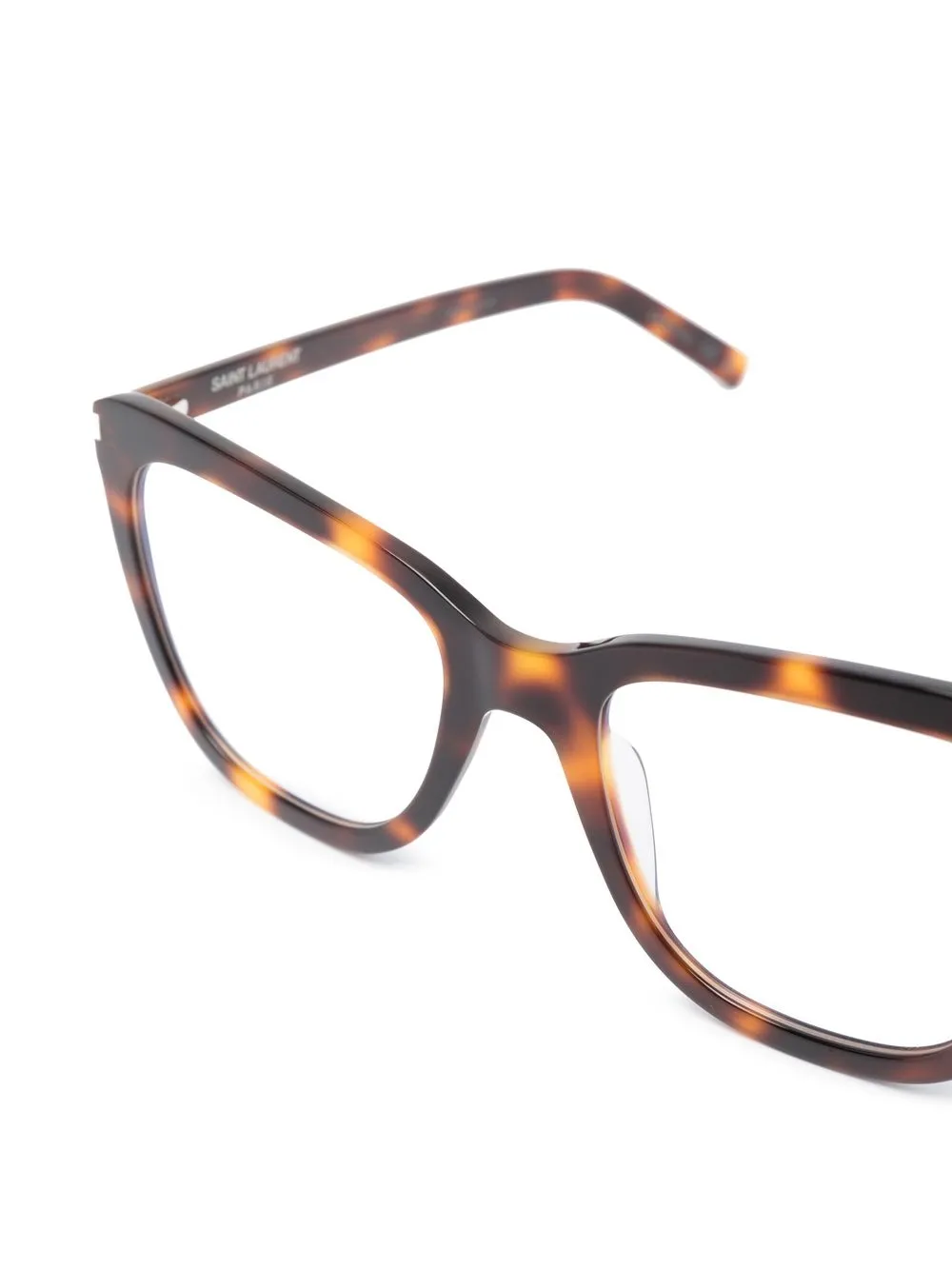 Saint Laurent Tortoiseshell-effect Cat-eye Glasses In 褐色