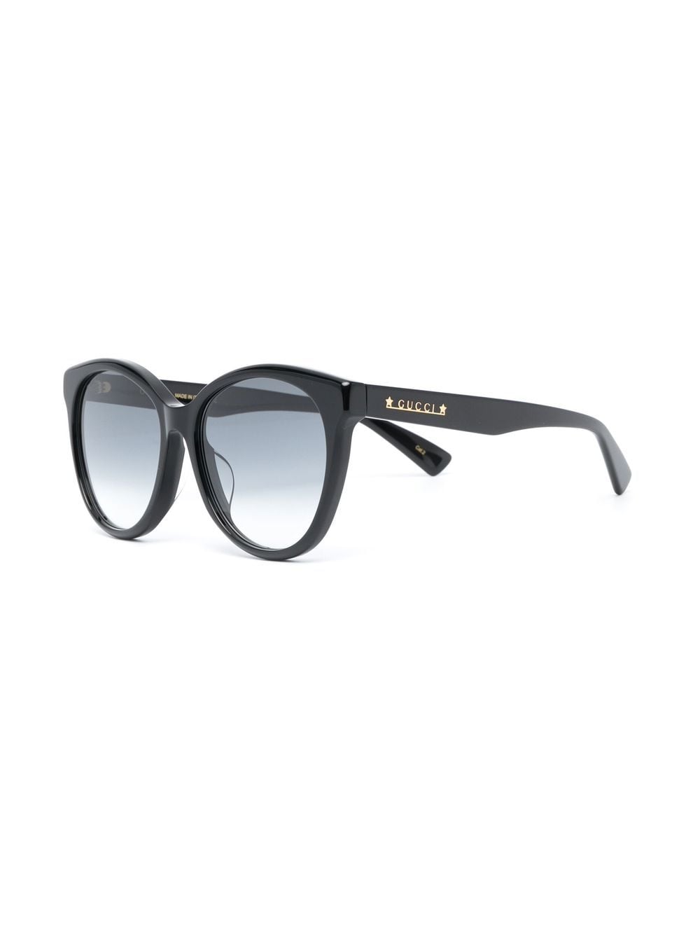 Shop Gucci Round Frame Sunglasses In Black