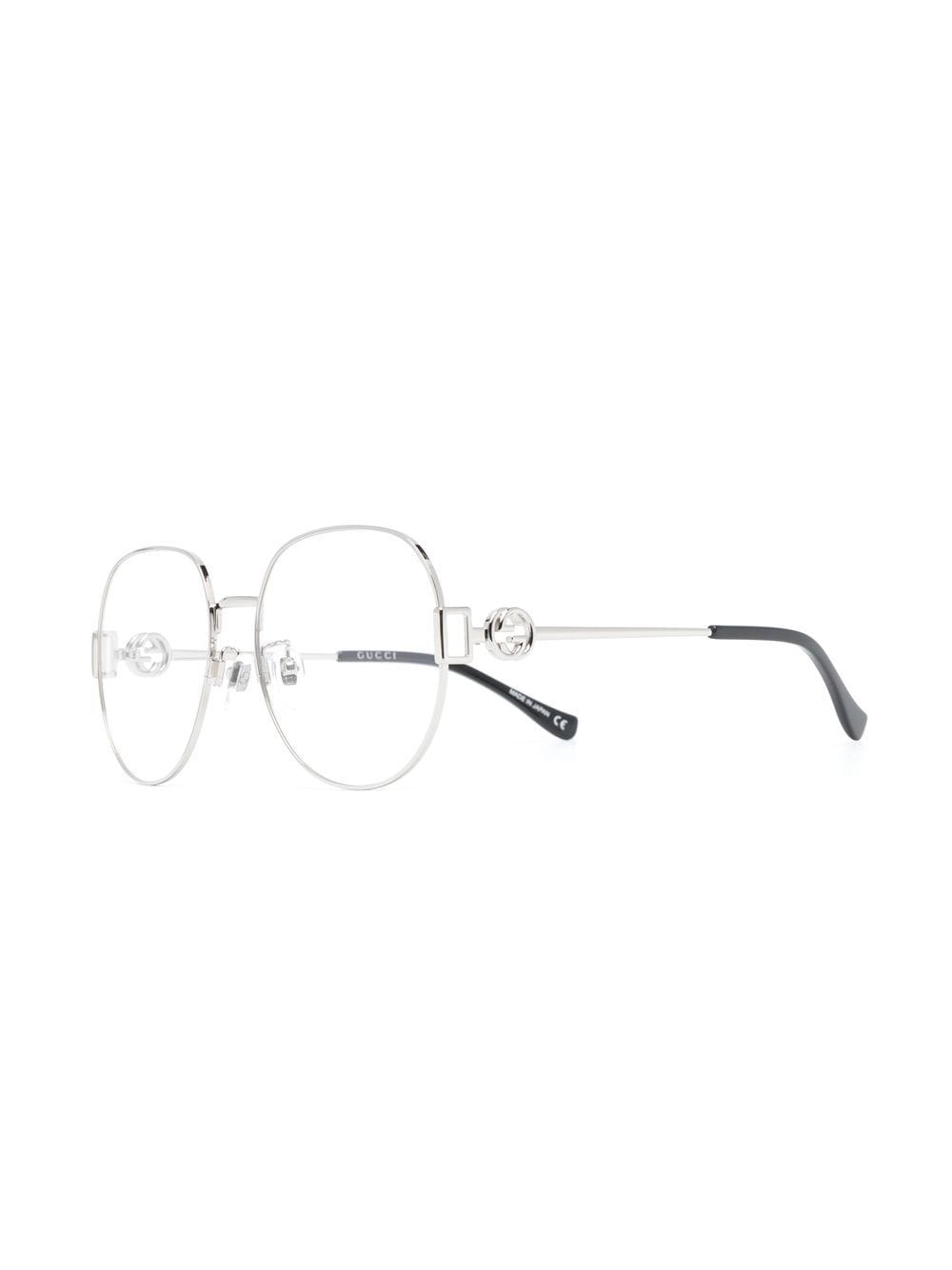 Gucci Eyewear Bril met oversized rond montuur - Zilver