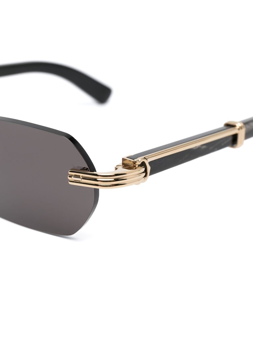 Shop Cartier Rectangle Tinted Sunglasses In Schwarz