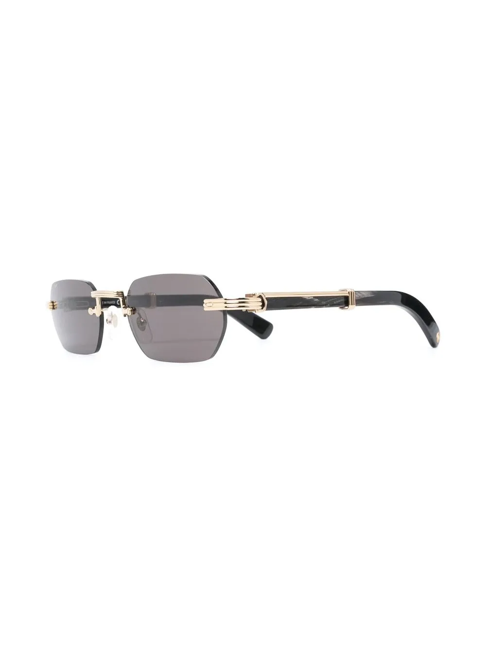 Shop Cartier Rectangle Tinted Sunglasses In Schwarz