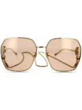 Gucci Eyewear neck-chain logo-plaque sunglasses - Gold