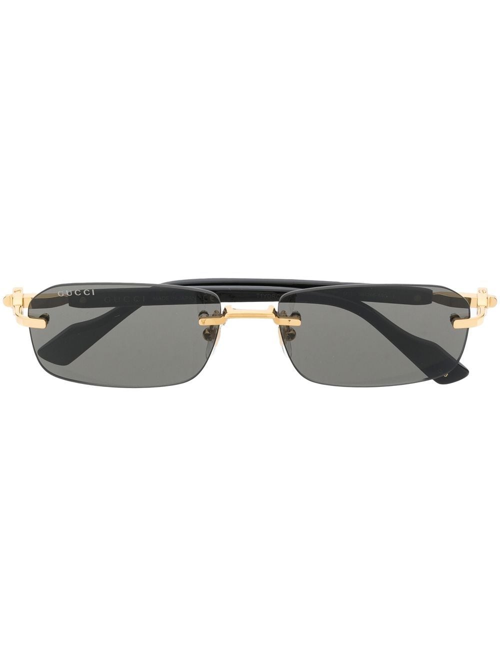 Gucci Rimless Rectangle-frame Sunglasses In Schwarz