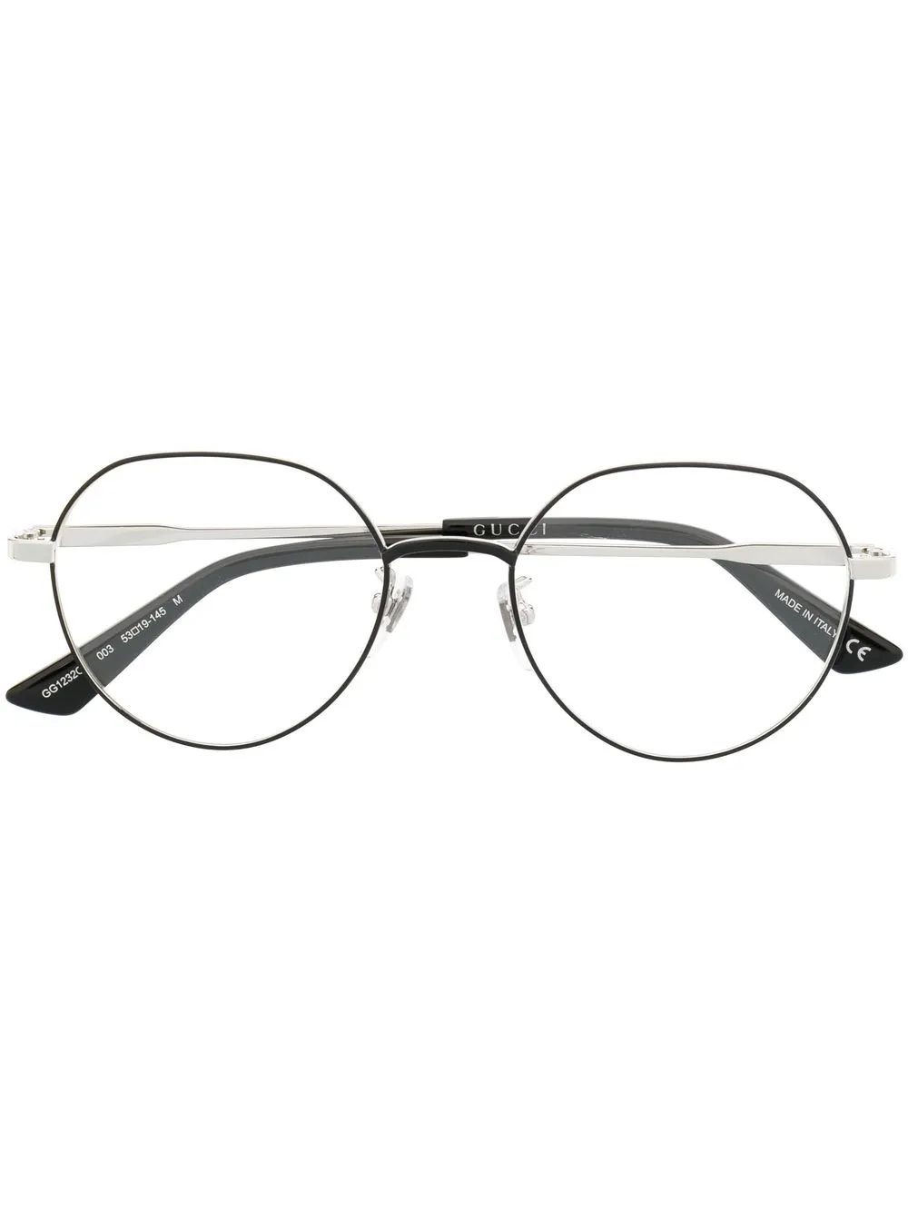 

Gucci Eyewear logo-engraved round-frame glasses - Black