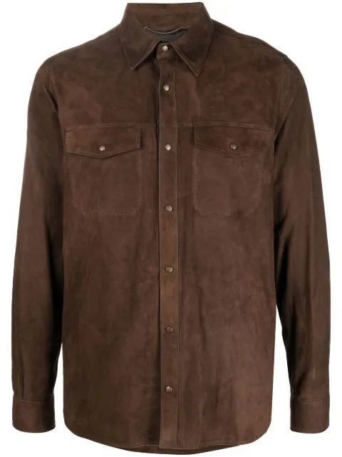Ajmone fitted suede shirt