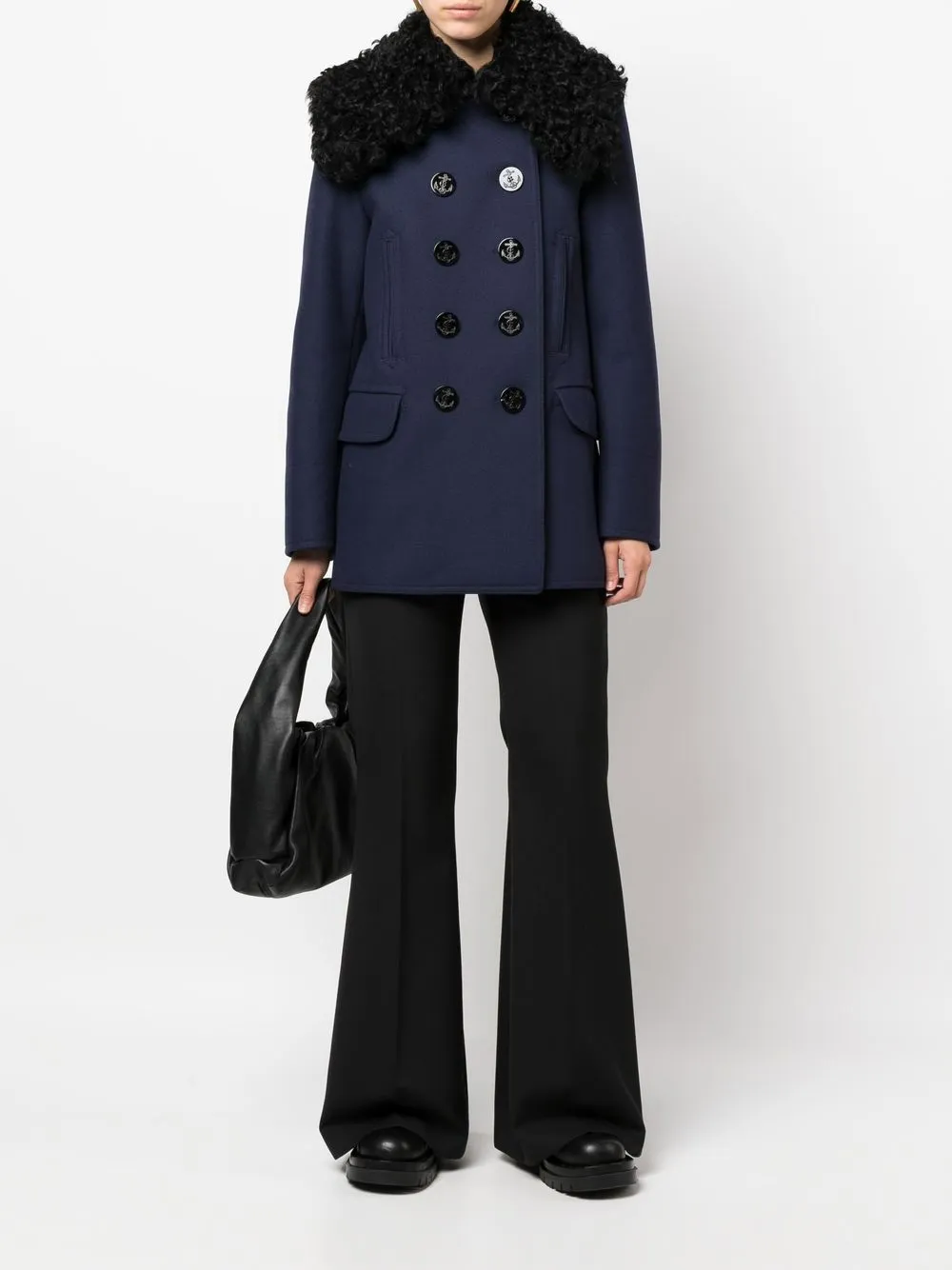 

Altuzarra shearling-collar peacoat - Blue