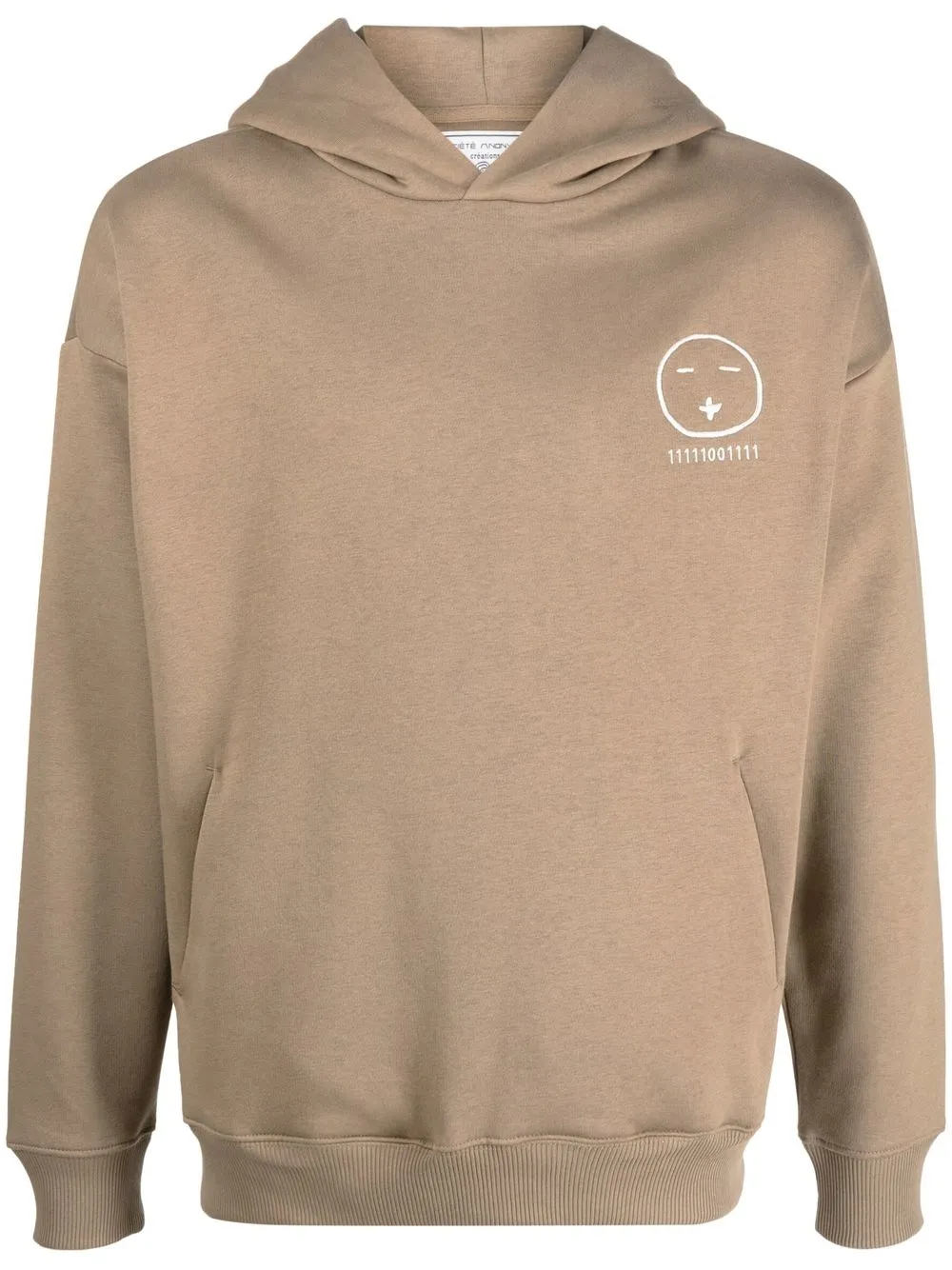 

Société Anonyme logo-embroidered hoodie - Neutrals