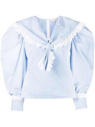 SHUSHU/TONG Sailor Collar Cotton Blouse - Farfetch