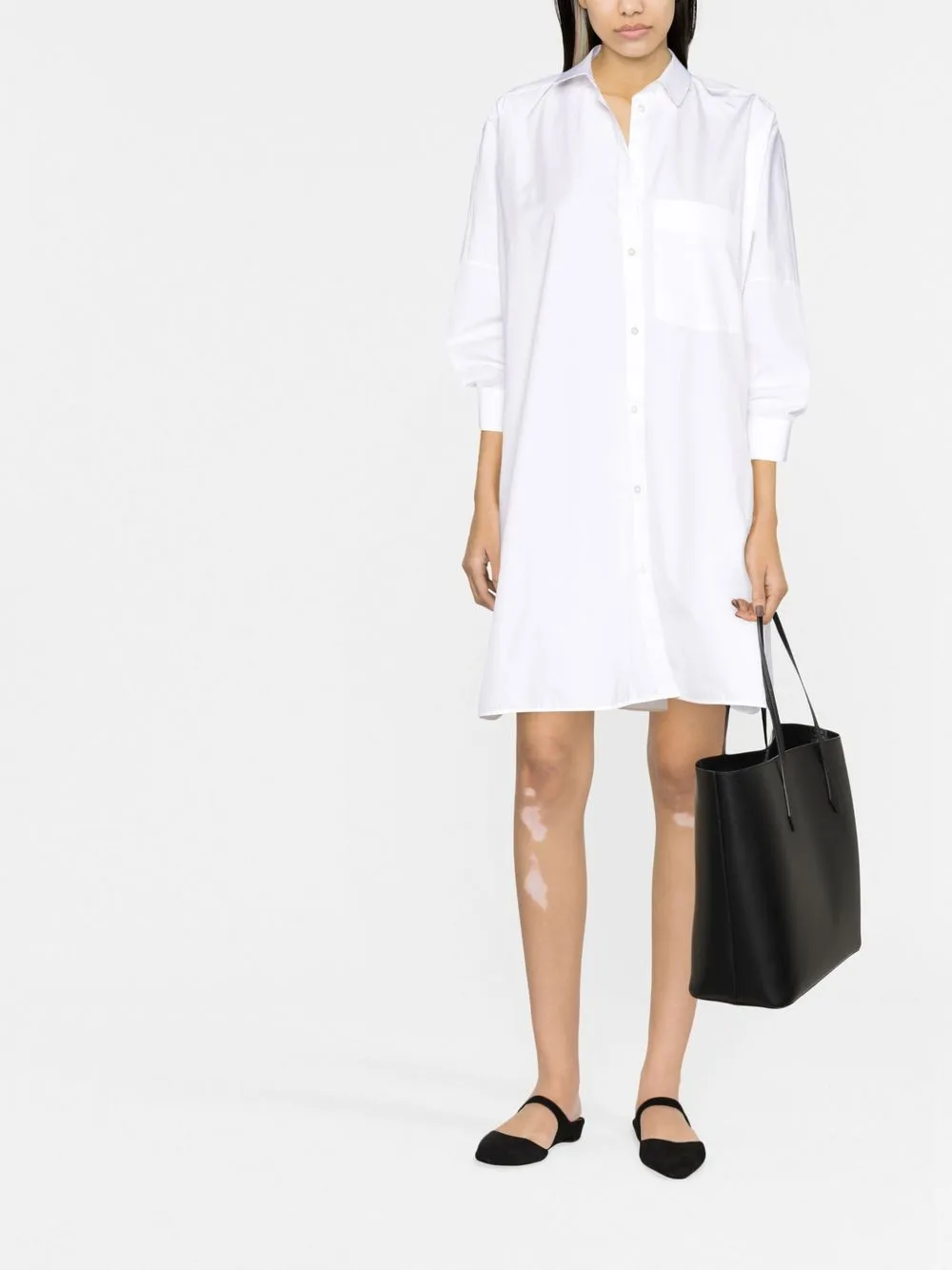 Jil Sander A-line Shirt Dress In 100 - Optic White