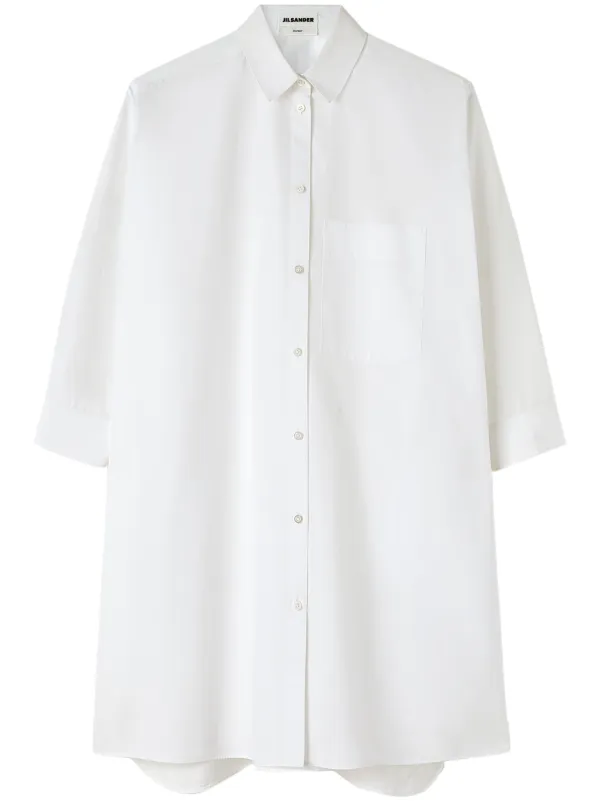 Jil Sander Aライン シャツドレス | ホワイト | FARFETCH JP