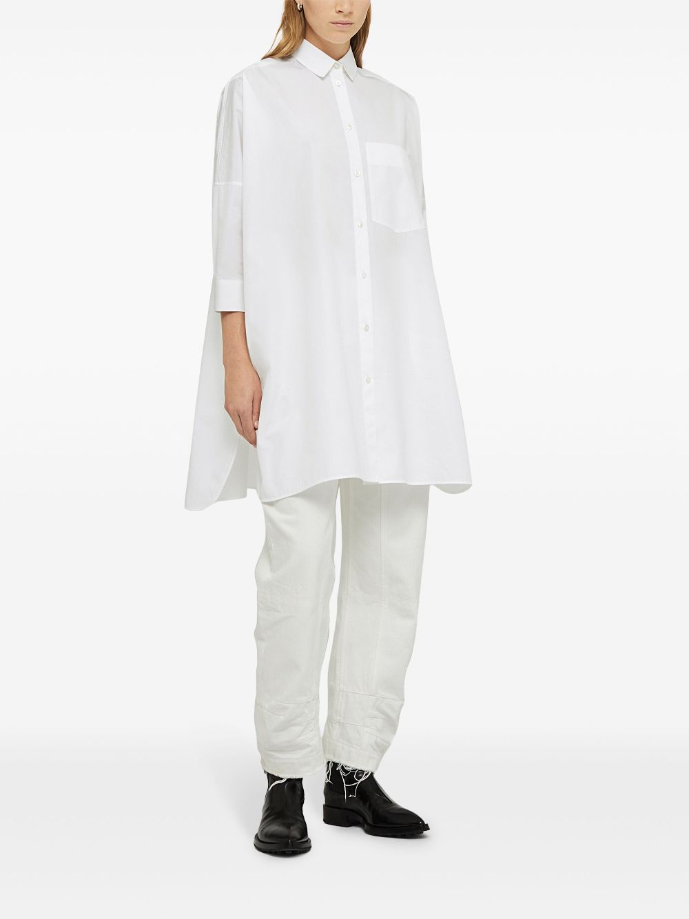 Jil Sander A-line shirt dress - White