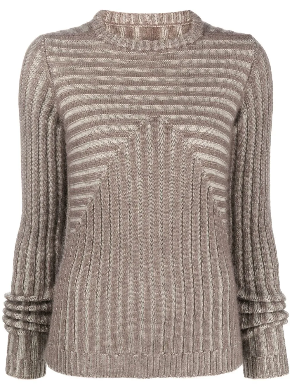 

Rick Owens ribbed panelled crew neck jumper - Grey