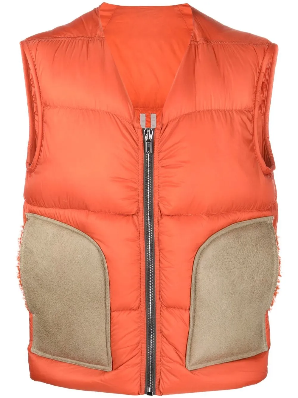 

Rick Owens chaleco capitonado con bolsillo - Naranja