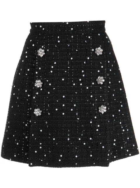 Adam Lippes sequin-embellished tweed skirt