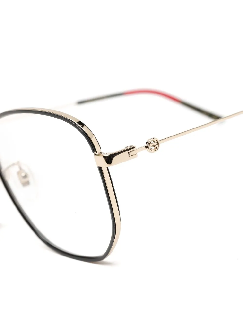  Gucci Eyewear Brille Mit Oversized Gestell   Schwarz 