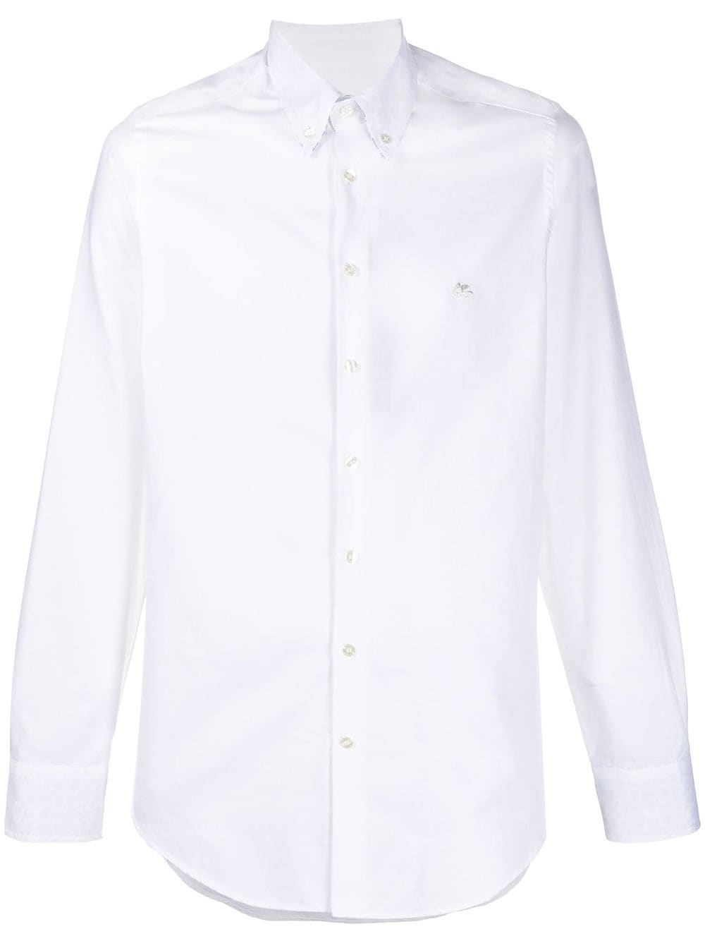 ETRO EMBROIDERED-LOGO BUTTON-UP SHIRT