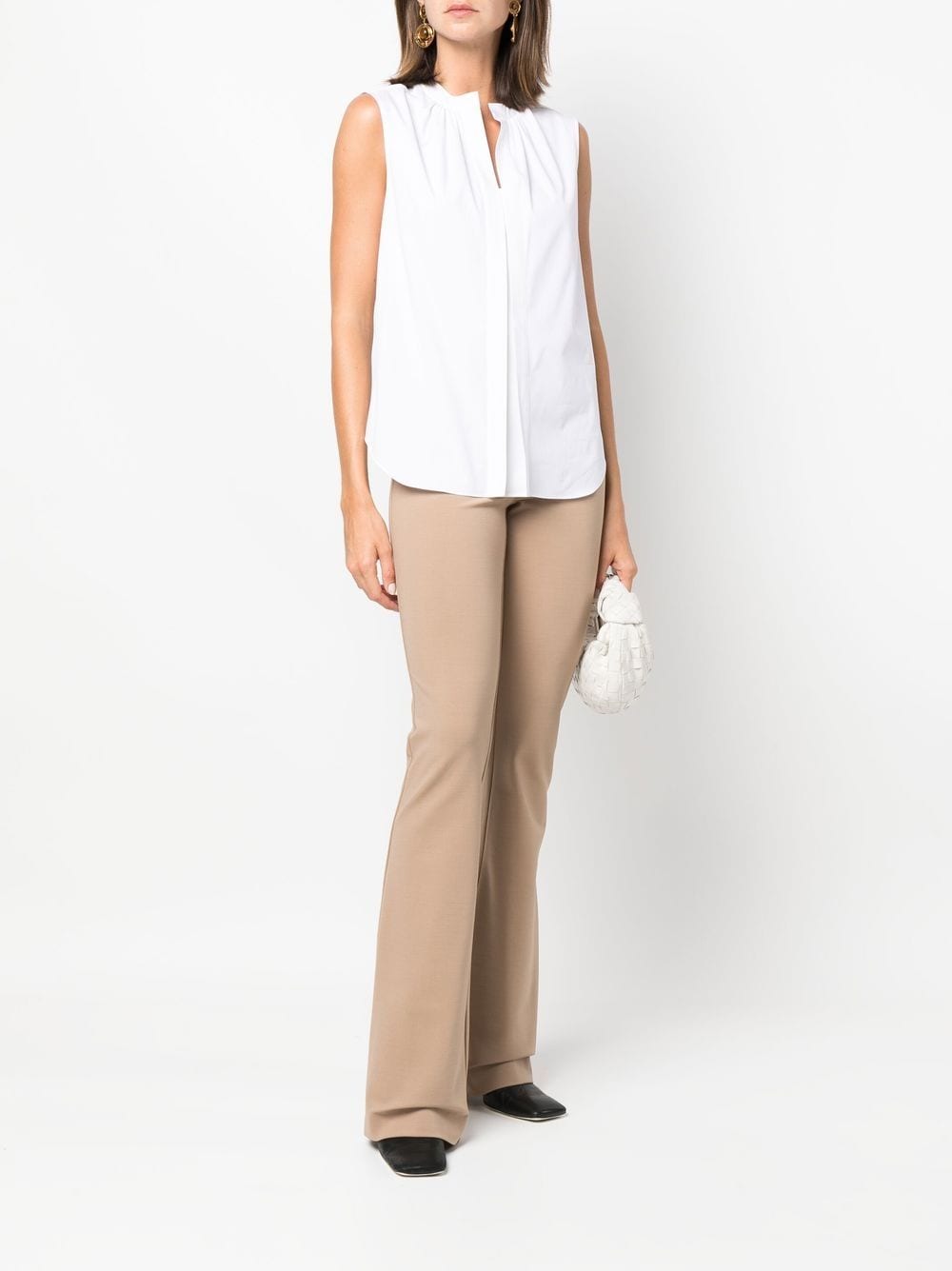 Shop Callas Milano Olympia Sleeveless Top In White