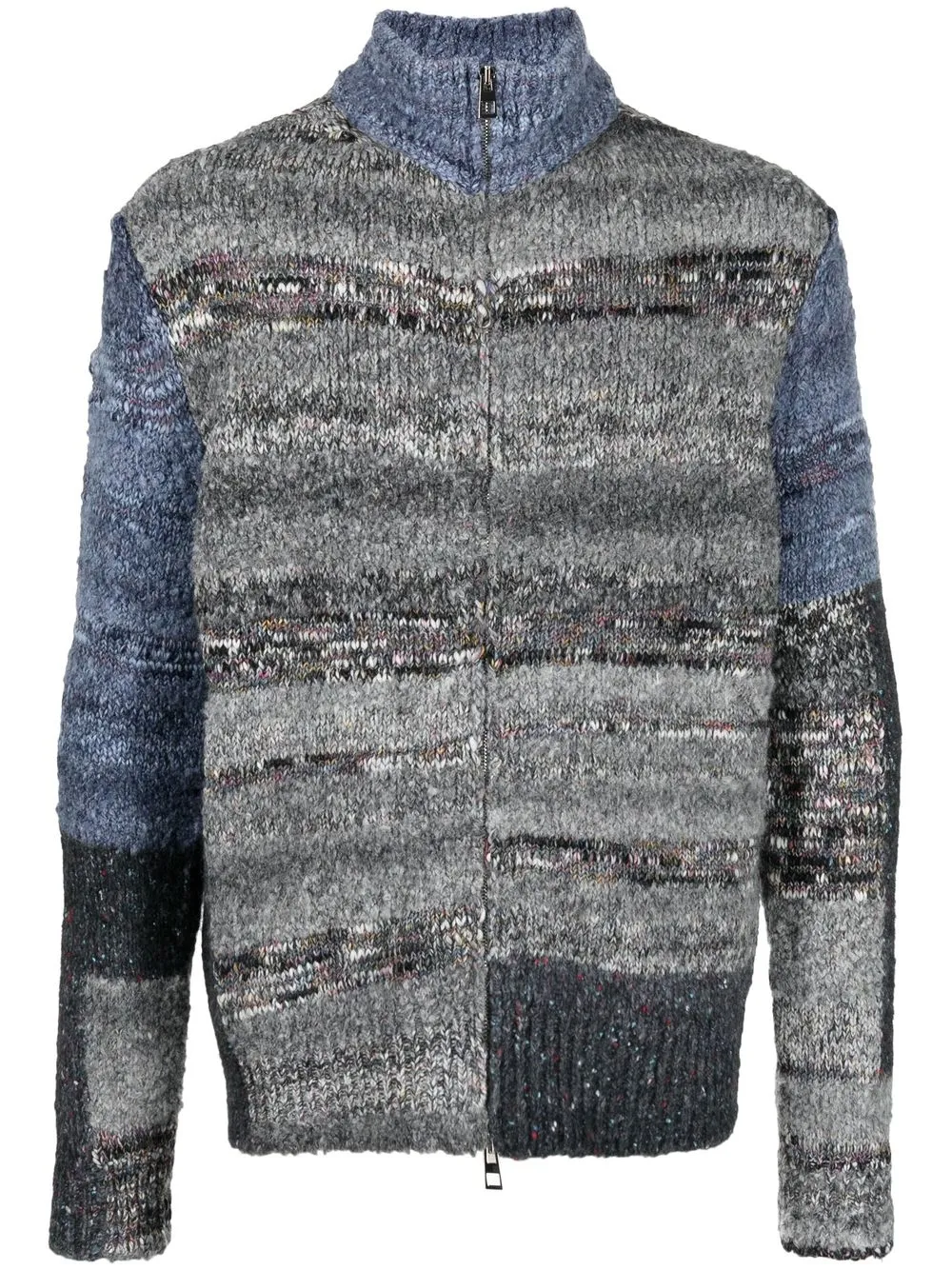 

LOEWE patchwork-knit high-neck jumper - Grey