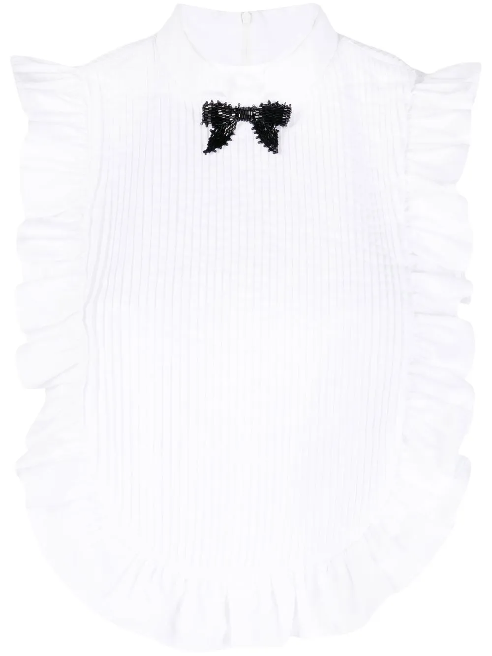 

SHUSHU/TONG bib-detail cropped blouse - White