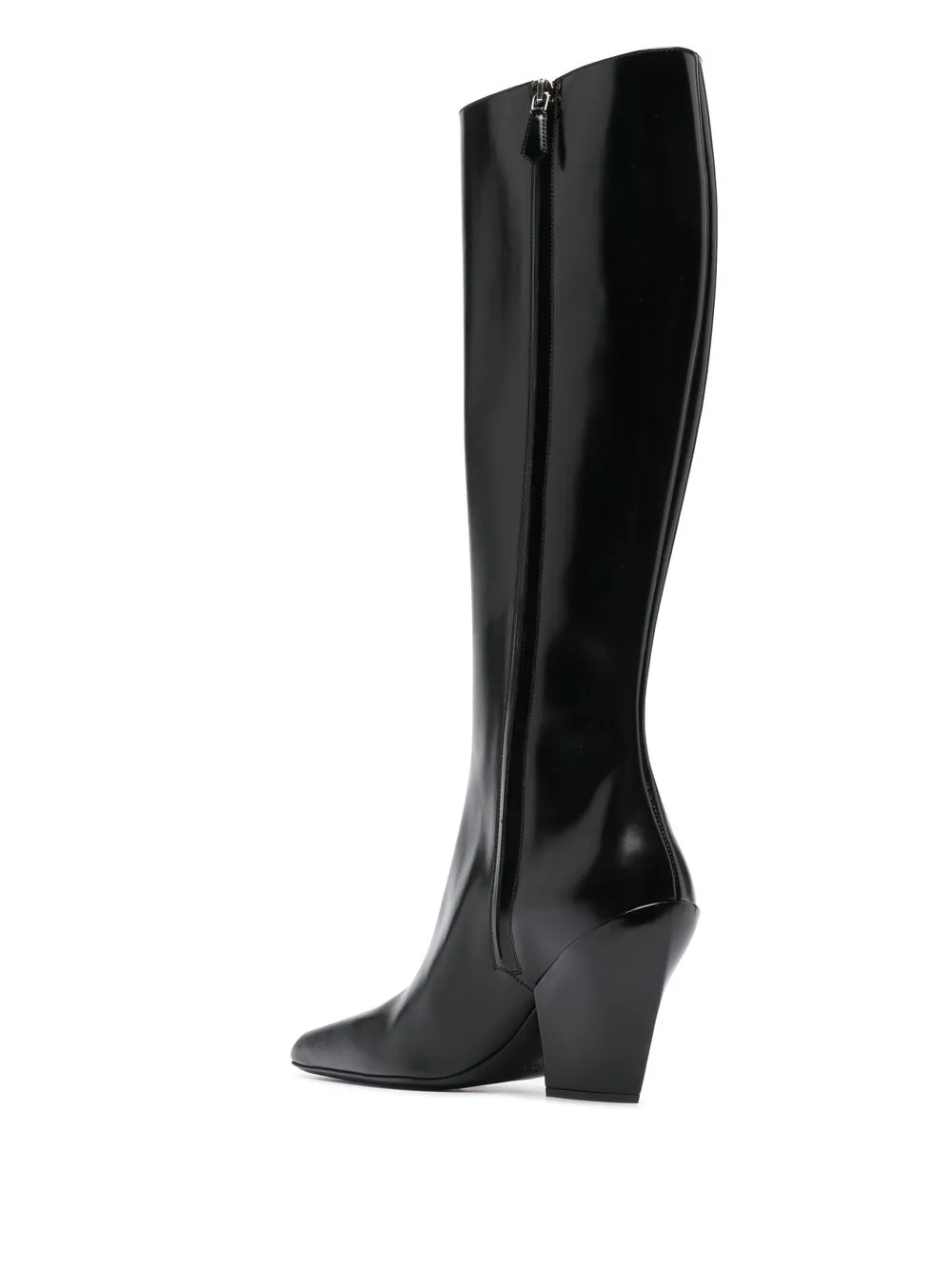 Prada block-heel leather boots Black