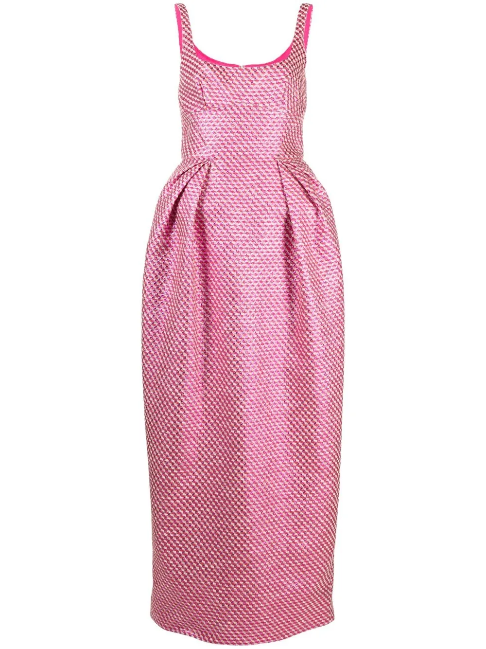 

Christopher John Rogers jacquard square-neck dress - Pink