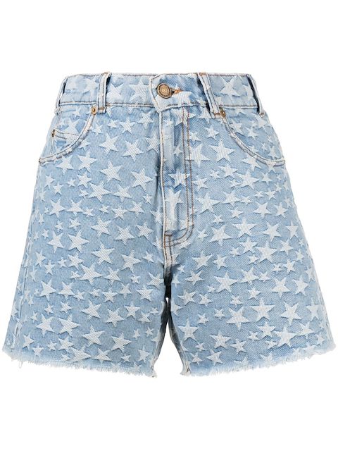 ERL star-print denim shorts