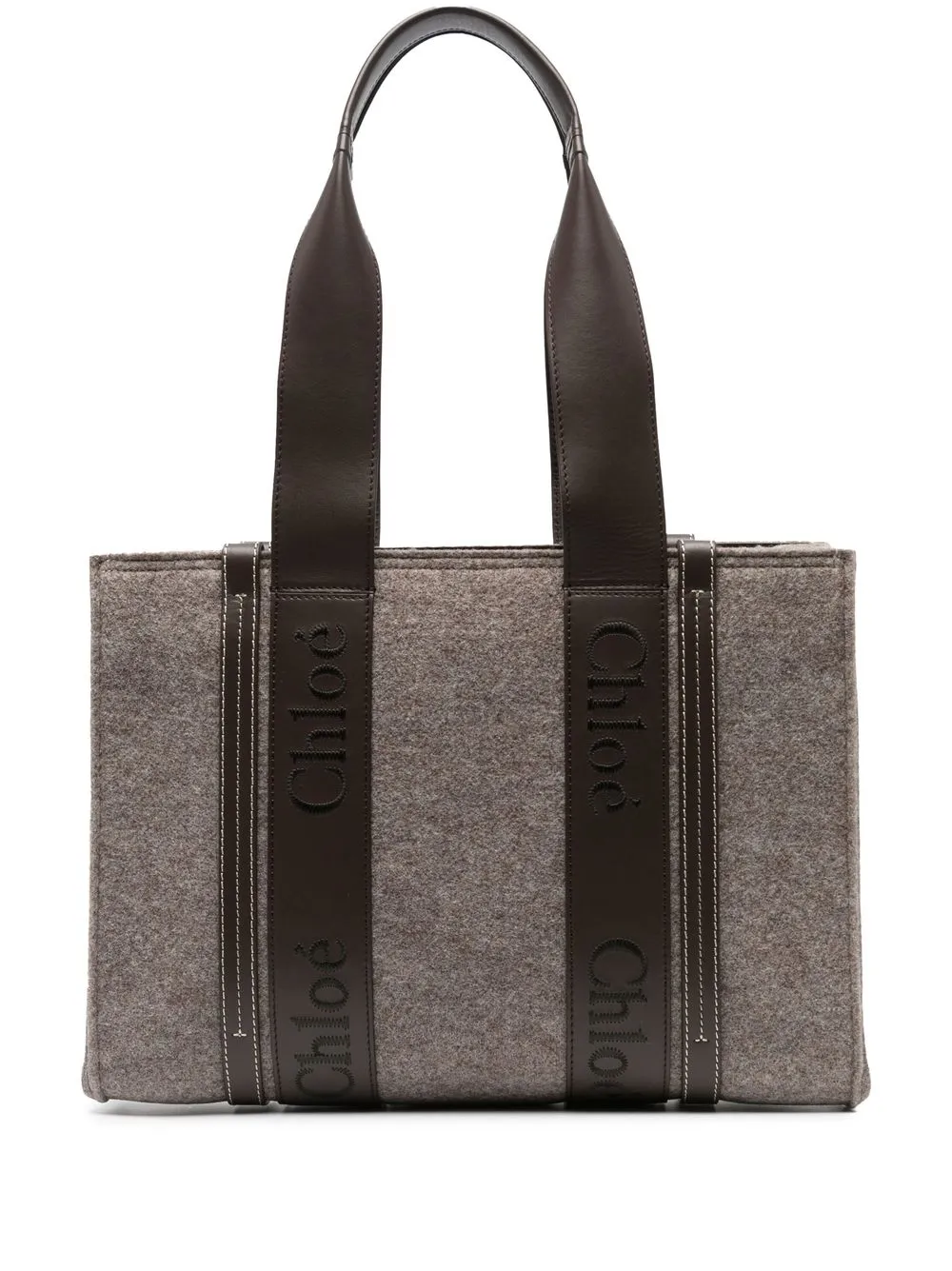 

Chloé tote con logo bordado - Neutro